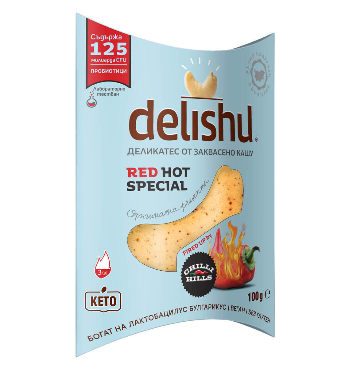 Деликатес от заквасено кашу Delishu, RED HOT SPECIAL