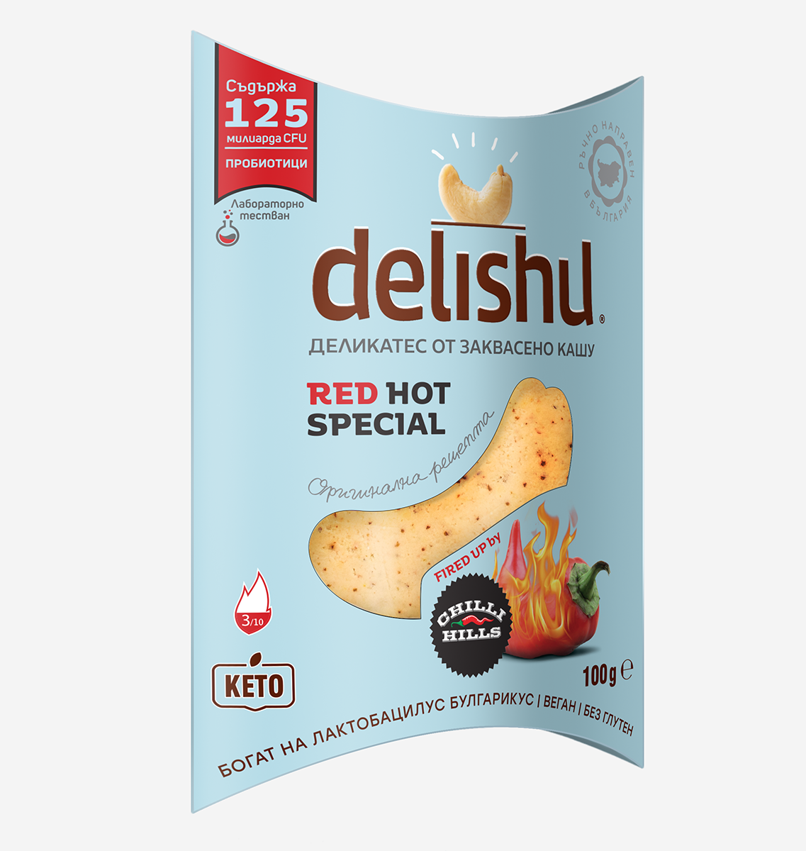 Деликатес от заквасено кашу Delishu, RED HOT SPECIAL